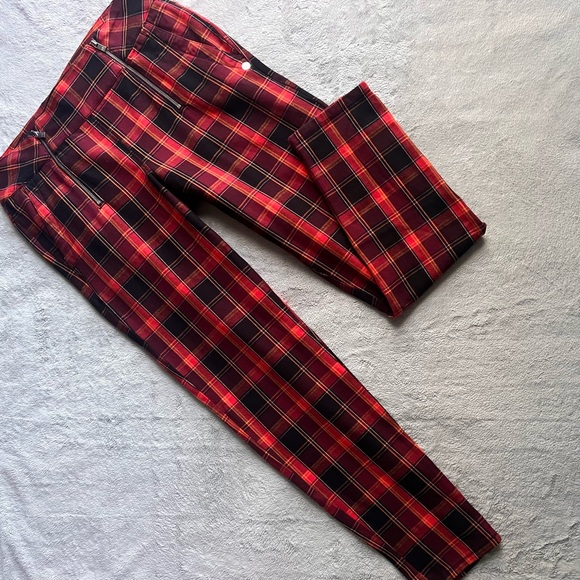 Scotch & Soda Pants - Scotch & Soda Maison Scotch Modern Classics Tartan Plaid Punk Zipper Skinny Pant